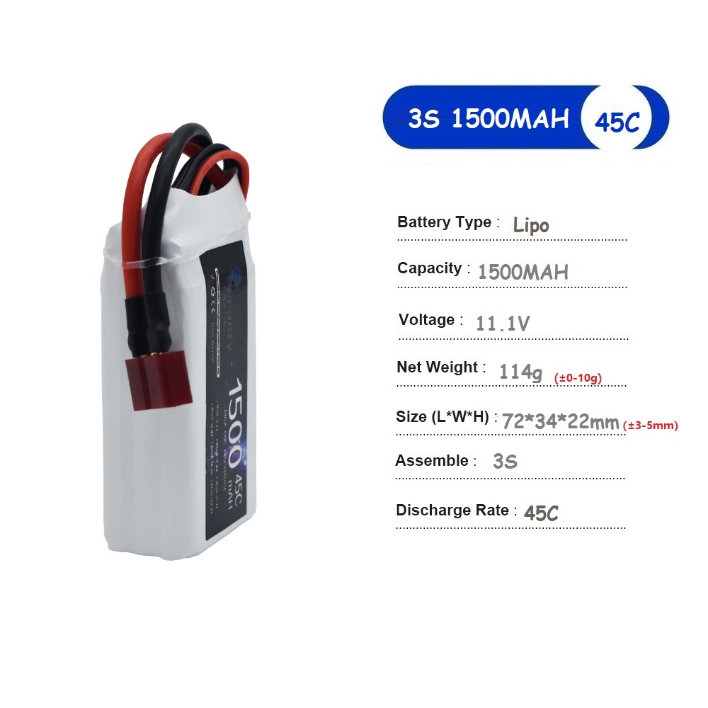 11.1V LiPo Battery 3S 1500mah  - đánh giá và giá Drone Battery Li-Ion